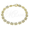 Oro Laminado Fancy Bracelet, Gold Filled Style Butterfly Design, Polished, Golden Finish, 03.326.0019.07