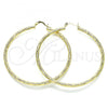 Oro Laminado Large Hoop, Gold Filled Style Diamond Cutting Finish, Golden Finish, 02.213.0244.1.60