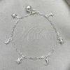 Sterling Silver Charm Bracelet, Dolphin Design, Polished, Silver Finish, 03.409.0018.07