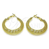 Oro Laminado Medium Hoop, Gold Filled Style Spiral Design, Polished, Golden Finish, 02.213.0682.30