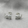 Sterling Silver Stud Earring, Elephant Design, Polished, Silver Finish, 02.397.0034