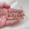 Oro Laminado Medium Hoop, Gold Filled Style and Filigree with White Crystal, Polished, Golden Finish, 02.170.0457.30