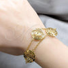 Stainless Steel Fancy Bracelet, Flower Design, Polished, Golden Finish, 03.63.22118.07