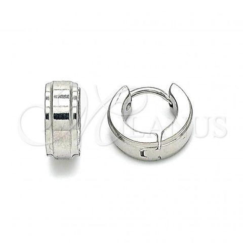 Stainless Steel Huggie Hoop, Polished, Steel Finish, 02.255.0011.10