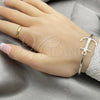 Sterling Silver Individual Bangle, Anchor Design, Polished, Silver Finish, 07.395.0004.05