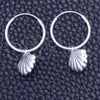 Sterling Silver Small Hoop, Shell Design, Polished, Silver Finish, 02.401.0020.15