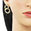 Oro Laminado Dangle Earring, Gold Filled Style Matte Finish, Golden Finish, 02.163.0216