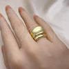 Oro Laminado Elegant Ring, Gold Filled Style Chunky Design, Polished, Golden Finish, 01.341.0118