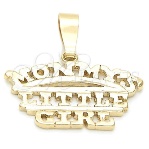 Oro Laminado Fancy Pendant, Gold Filled Style Diamond Cutting Finish, Golden Finish, 5.181.004
