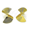 Oro Laminado Stud Earring, Gold Filled Style Diamond Cutting Finish, Golden Finish, 02.170.0477