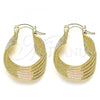 Oro Laminado Small Hoop, Gold Filled Style Diamond Cutting Finish, Tricolor, 5.158.010.20
