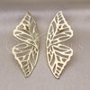 Oro Laminado Stud Earring, Gold Filled Style Butterfly Design, Polished, Golden Finish, 02.213.0668
