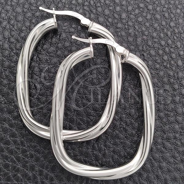 Sterling Silver Medium Hoop, Diamond Cutting Finish, Silver Finish, 02.389.0152.30