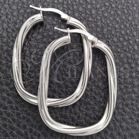 Sterling Silver Medium Hoop, Diamond Cutting Finish, Silver Finish, 02.389.0152.30