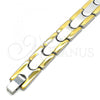 Stainless Steel Solid Bracelet, Polished, Two Tone, 03.114.0378.2.08
