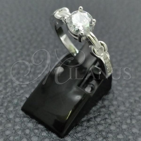 Sterling Silver Wedding Ring, with White Cubic Zirconia, Polished, Silver Finish, 01.398.0020.08