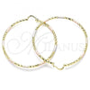 Oro Laminado Extra Large Hoop, Gold Filled Style Diamond Cutting Finish, Tricolor, 02.213.0155.1.70