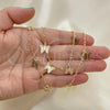 Oro Laminado Necklace and Bracelet, Gold Filled Style Butterfly Design, Polished, Golden Finish, 06.63.0201