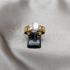 Stainless Steel Elegant Ring, with White Cubic Zirconia, Polished, Golden Finish, 01.63.0667.10