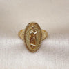 Oro Laminado Elegant Ring, Gold Filled Style Guadalupe Design, Diamond Cutting Finish, Golden Finish, 01.310.0038