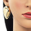Oro Laminado Stud Earring, Gold Filled Style Chunky Design, Polished, Golden Finish, 02.385.0031