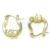 Oro Laminado Small Hoop, Gold Filled Style Elephant Design, Polished, Golden Finish, 02.63.2711.15