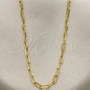 Oro Laminado Basic Necklace, Gold Filled Style Paperclip Design, Polished, Golden Finish, 04.02.0010.24