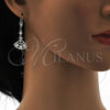 Rhodium Plated Long Earring, with White Cubic Zirconia and White Micro Pave, Polished, Rhodium Finish, 02.236.0012.4