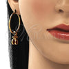 Stainless Steel Medium Hoop, Red Enamel Finish, Golden Finish, 02.364.0004.1.30
