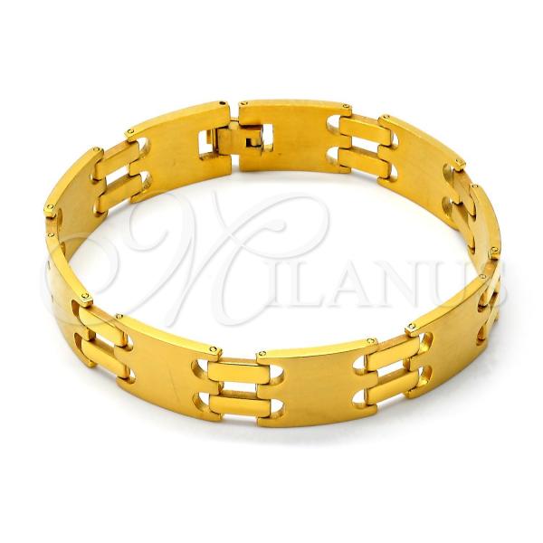 Stainless Steel Solid Bracelet, Polished, Golden Finish, 03.63.1416.08
