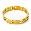 Stainless Steel Solid Bracelet, Polished, Golden Finish, 03.63.1416.08