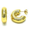 Oro Laminado Small Hoop, Gold Filled Style Chunky Design, Polished, Golden Finish, 02.163.0277.25