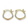 Oro Laminado Small Hoop, Gold Filled Style Polished, Tricolor, 02.96.0081.1.15