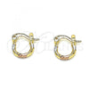 Oro Laminado Small Hoop, Gold Filled Style Diamond Cutting Finish, Tricolor, 02.96.0088.2.10