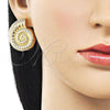 Oro Laminado Stud Earring, Gold Filled Style Snail Design, Polished, Golden Finish, 02.163.0388