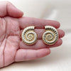 Oro Laminado Stud Earring, Gold Filled Style Snail Design, Polished, Golden Finish, 02.163.0388