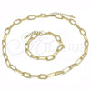 Oro Laminado Necklace and Bracelet, Gold Filled Style Polished, Golden Finish, 06.415.0003
