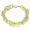 Oro Laminado Basic Bracelet, Gold Filled Style Chunky Design, Polished, Golden Finish, 04.362.0040.08