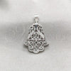 Sterling Silver Fancy Pendant, Hand of God Design, Polished, Silver Finish, 05.392.0043