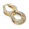Oro Laminado Small Hoop, Gold Filled Style Diamond Cutting Finish, Tricolor, 02.65.2531.20