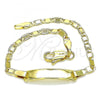 Oro Laminado ID Bracelet, Gold Filled Style Polished, Golden Finish, 03.63.2219.06