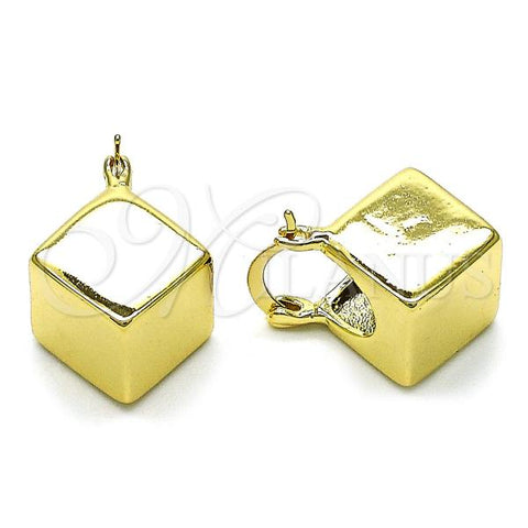 Oro Laminado Small Hoop, Gold Filled Style Chunky Design, Polished, Golden Finish, 02.213.0660.14
