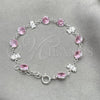 Sterling Silver Fancy Bracelet, with White Cubic Zirconia, Polished, Silver Finish, 03.394.0007.07