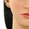Oro Laminado Earcuff Earring, Gold Filled Style with Multicolor Cubic Zirconia, Polished, Golden Finish, 02.210.0732.1