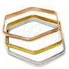 Stainless Steel Trio Bangle, Polished, Tricolor, 07.244.0006.06 (05 MM Thickness, Size 6 - 2.75 Diameter)