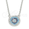 Sterling Silver Pendant Necklace, with Multicolor Micro Pave, Polished, Rhodium Finish, 04.336.0221.16