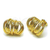 Oro Laminado Stud Earring, Gold Filled Style Polished, Golden Finish, 02.195.0364