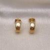 Oro Laminado Stud Earring, Gold Filled Style Chunky Design, Polished, Golden Finish, 02.195.0225