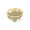 Oro Laminado Multi Stone Ring, Gold Filled Style with Cubic Zirconia, Polished, Golden Finish, 01.122.0007.09 (Size 9)