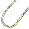 Oro Laminado Basic Necklace, Gold Filled Style Mariner Design, Polished, Tricolor, 04.319.0005.24